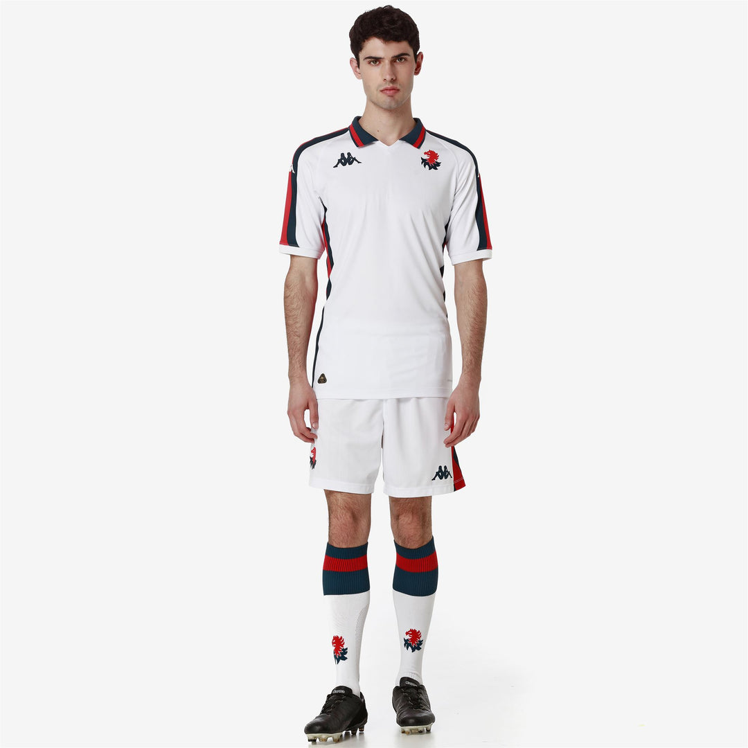 Shorts Man KOMBAT RYDER GENOA Sport Shorts WHITE-RED-BLUE DK Dressed Back (jpg Rgb)		