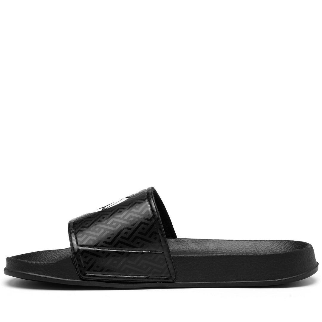 Flip-Flops Unisex NOLES SPEZIA Stripe BLACK-WHITE Dressed Side (jpg Rgb)		