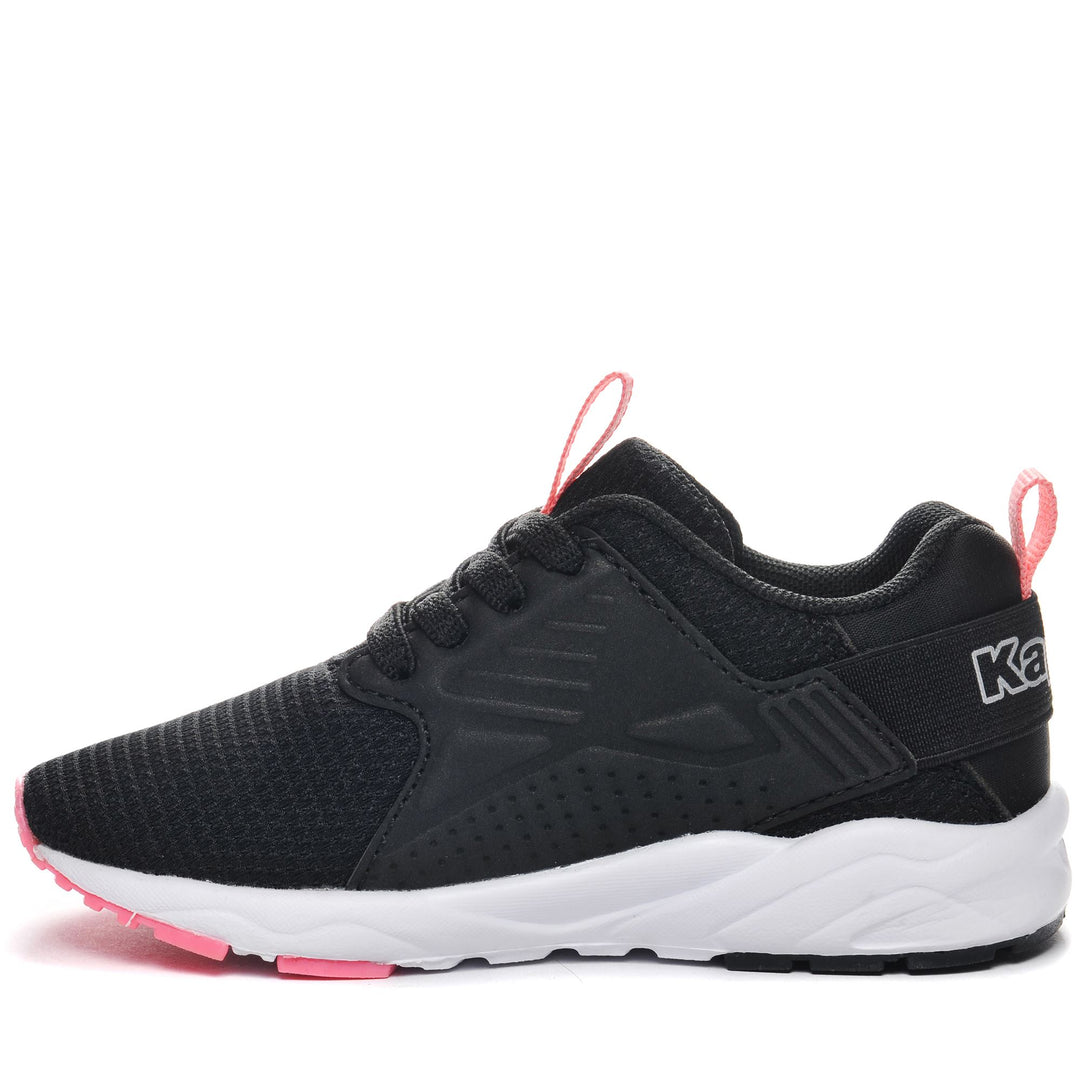 Sneakers Kid unisex LOGO SANPUERTO EL INF Low Cut BLACK-PINK Dressed Side (jpg Rgb)		