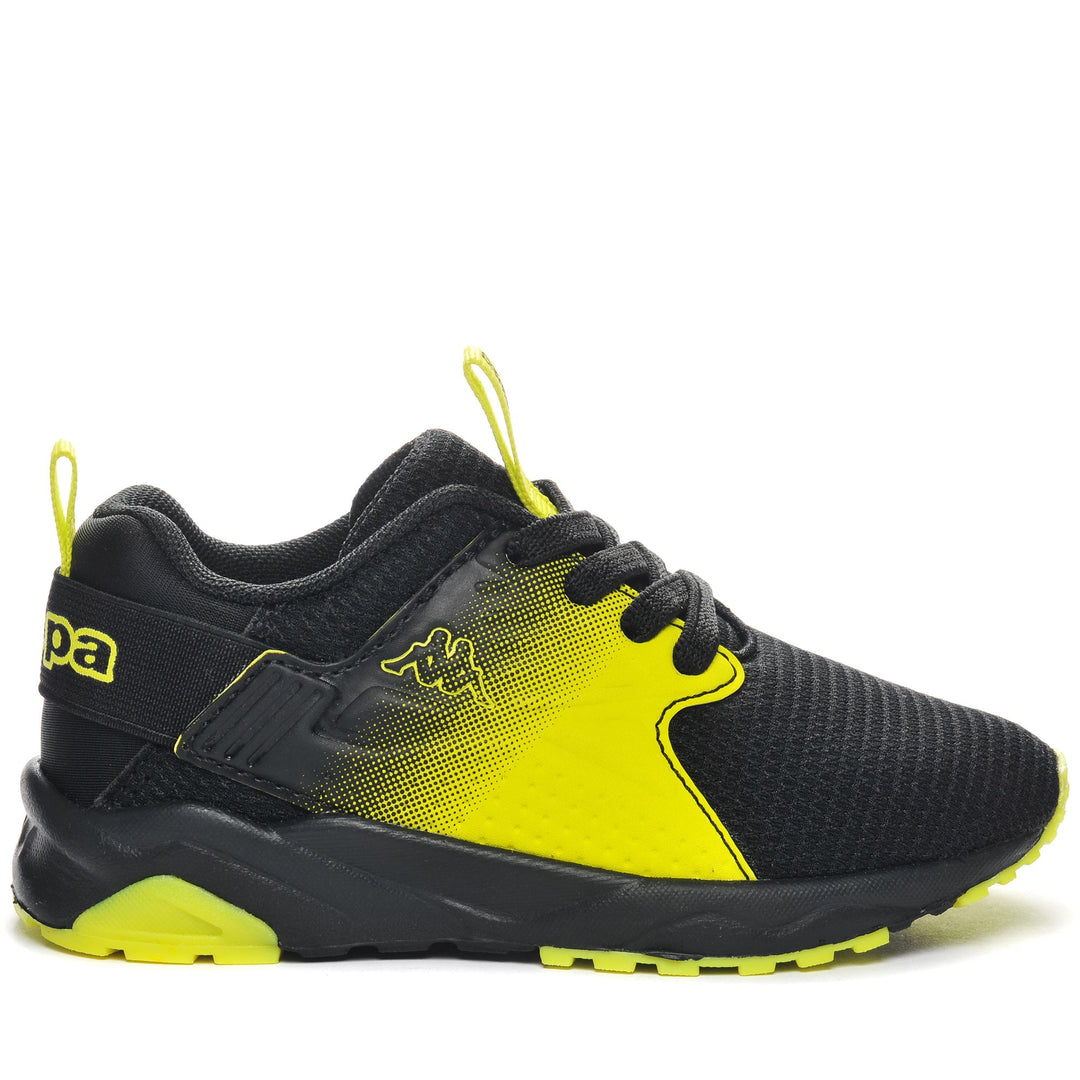 Sneakers Kid unisex LOGO SANPUERTO EL INF Low Cut BLACK-YELLOW NEON Photo (jpg Rgb)			