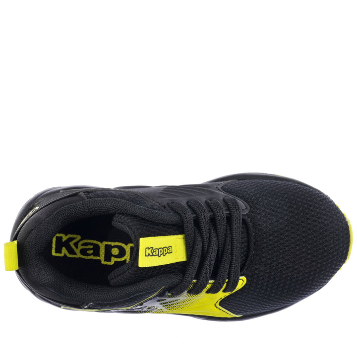 Sneakers Kid unisex LOGO SANPUERTO EL INF Low Cut BLACK-YELLOW NEON Dressed Back (jpg Rgb)		