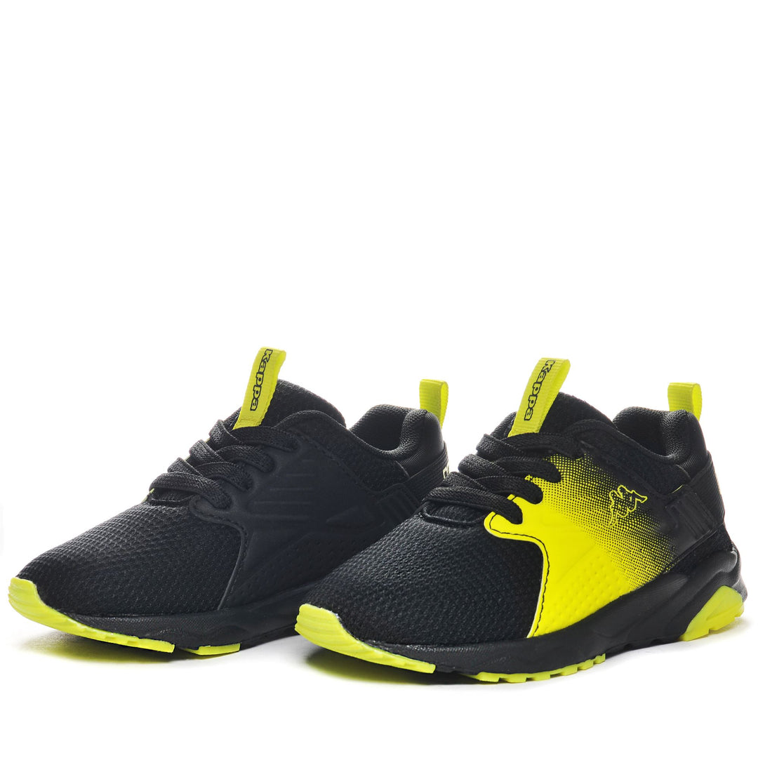 Sneakers Kid unisex LOGO SANPUERTO EL INF Low Cut BLACK-YELLOW NEON Detail (jpg Rgb)			