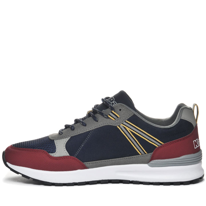 Sneakers Man LOGO ANTOR Low Cut BLUE MARINE-GREY MD-RED DK Dressed Side (jpg Rgb)		