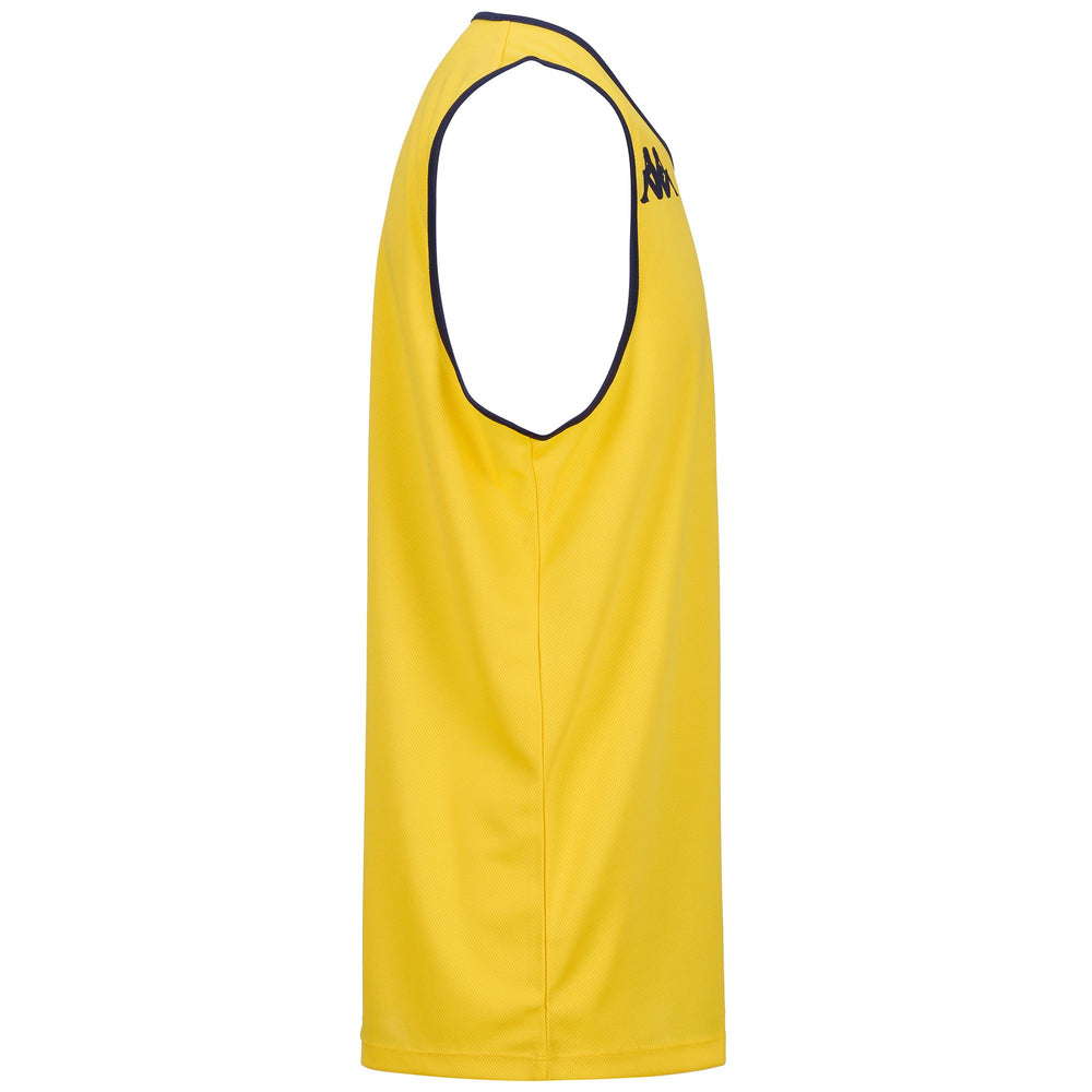 Active Jerseys Man KAPPA4BASKET DANCO Tank YELLOW-BLUE MARINE Dressed Front (jpg Rgb)	