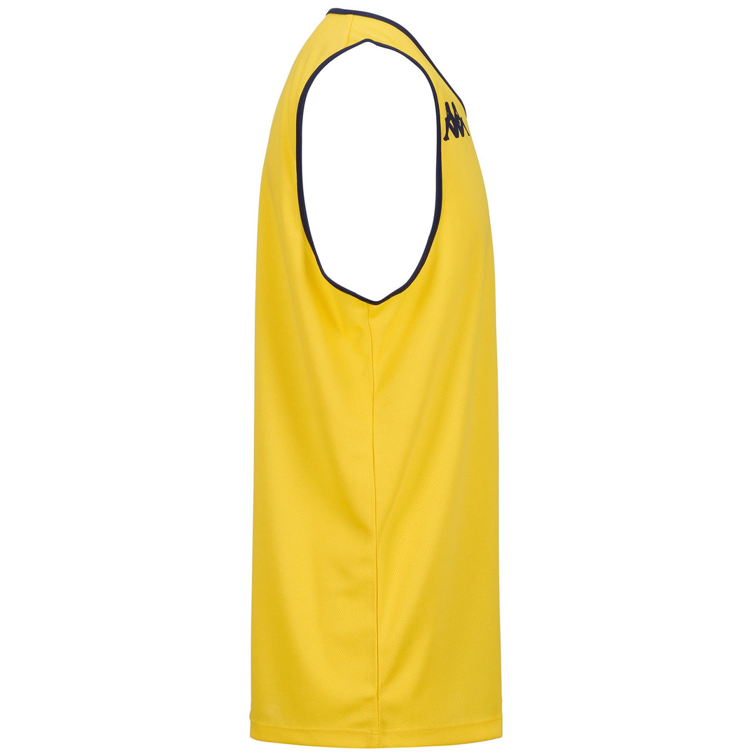 Active Jerseys Man KAPPA4BASKET DANCO Tank YELLOW-BLUE MARINE Dressed Front (jpg Rgb)	