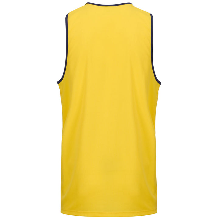 Active Jerseys Man KAPPA4BASKET DANCO Tank YELLOW-BLUE MARINE Dressed Side (jpg Rgb)		