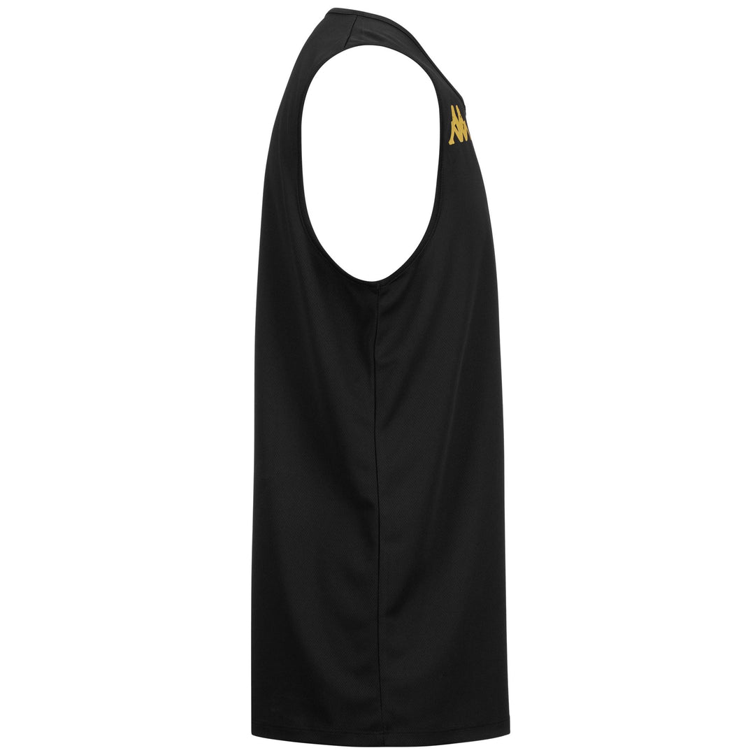 Active Jerseys Man KAPPA4BASKET DANCO Tank BLACK-GOLD Dressed Front (jpg Rgb)	