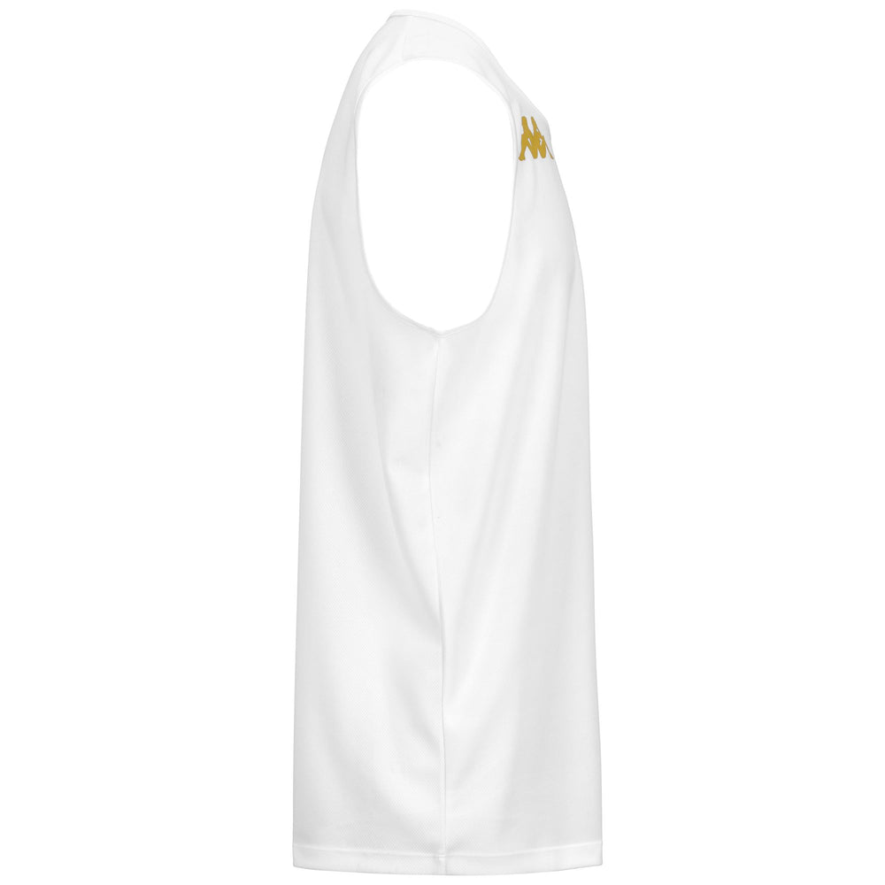 Active Jerseys Man KAPPA4BASKET DANCO Tank WHITE-GOLD Dressed Front (jpg Rgb)	