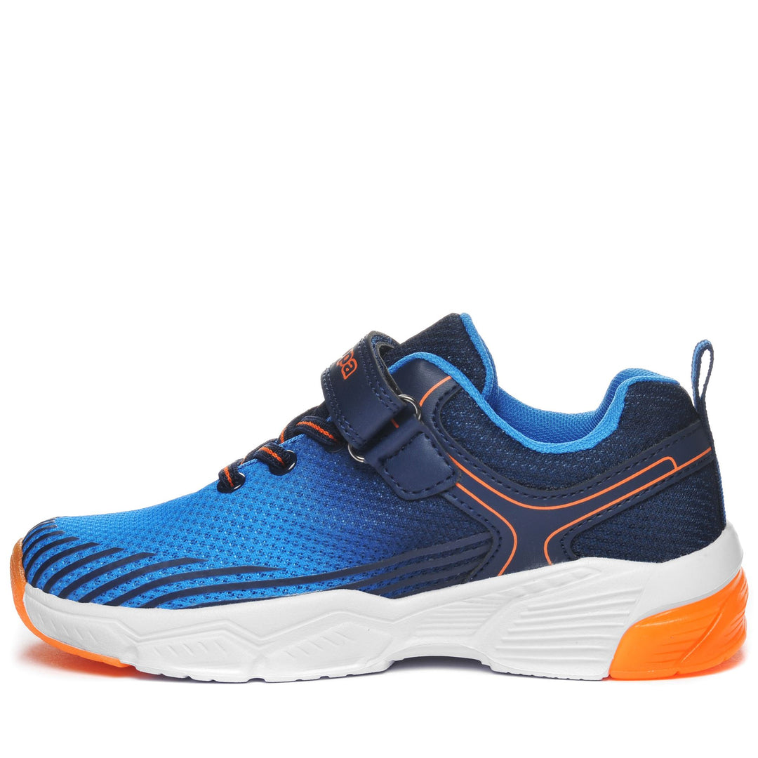 Sneakers Kid unisex LOGO DJUMI EV KID Low Cut BLUE MARINE-ORANGE Dressed Side (jpg Rgb)		