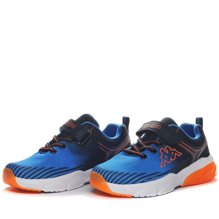 Sneakers Kid unisex LOGO DJUMI EV KID Low Cut BLUE MARINE-ORANGE Detail (jpg Rgb)			