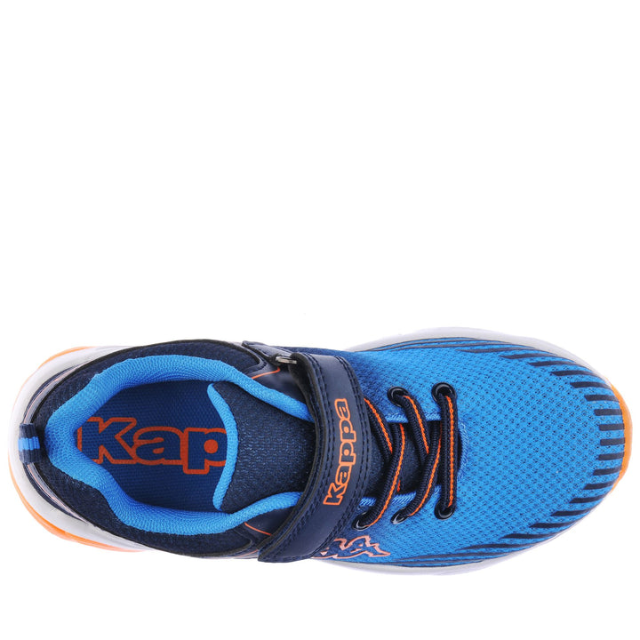 Sneakers Kid unisex LOGO DJUMI EV KID Low Cut BLUE MARINE-ORANGE Dressed Back (jpg Rgb)		