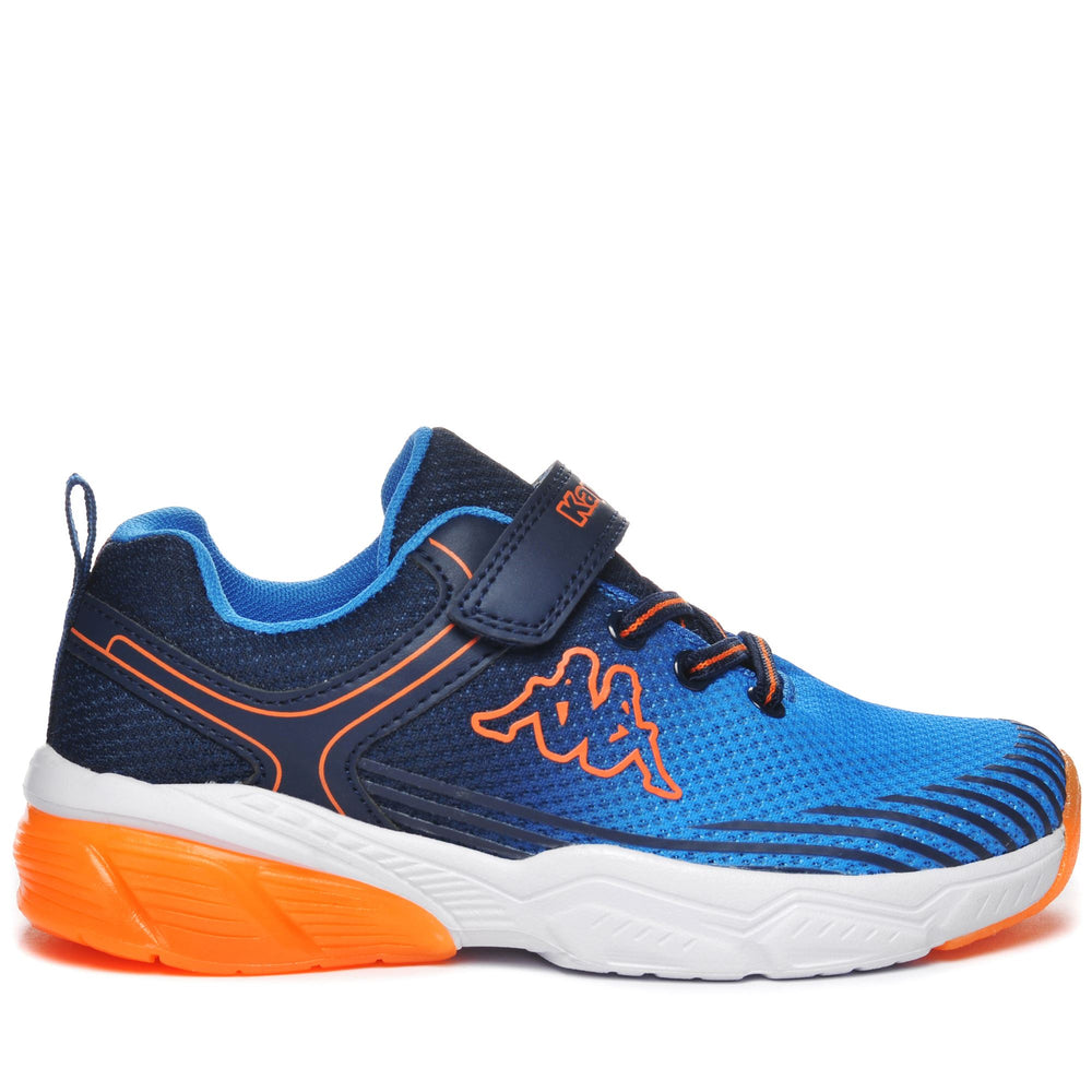 Sneakers Kid unisex LOGO DJUMI EV KID Low Cut BLUE MARINE-ORANGE Photo (jpg Rgb)			