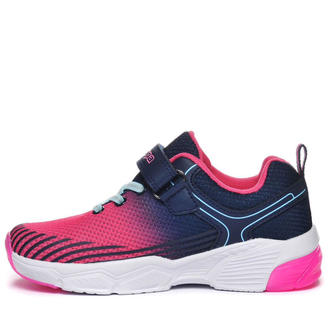 Sneakers Kid unisex LOGO DJUMI EV KID Low Cut BLUE MARINE-PINK FUCSIA Dressed Side (jpg Rgb)		