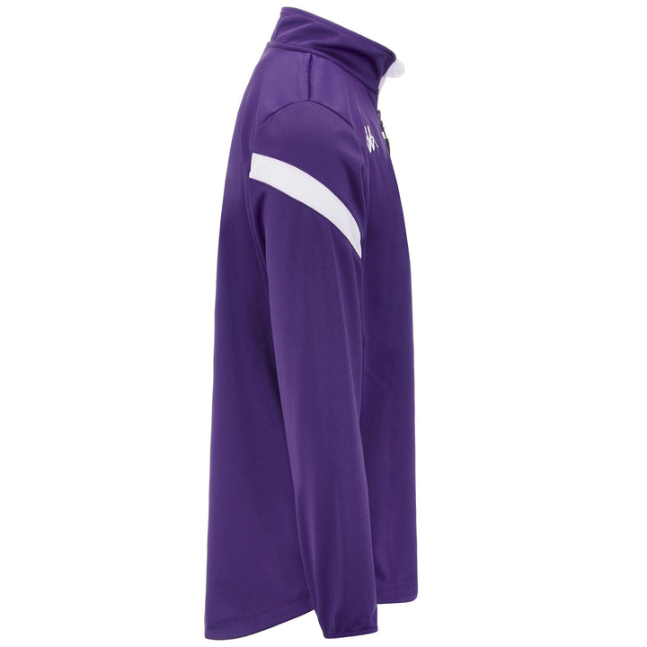 Fleece Man KAPPA4FOOTBALL DOLVOLE Jumper VIOLET INDIGO-WHITE Dressed Front (jpg Rgb)	