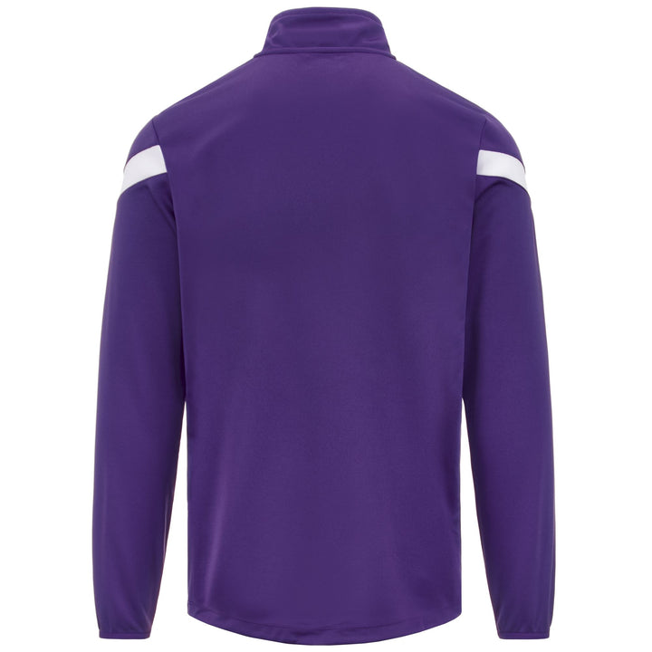 Fleece Man KAPPA4FOOTBALL DOLVOLE Jumper VIOLET INDIGO-WHITE Dressed Side (jpg Rgb)		