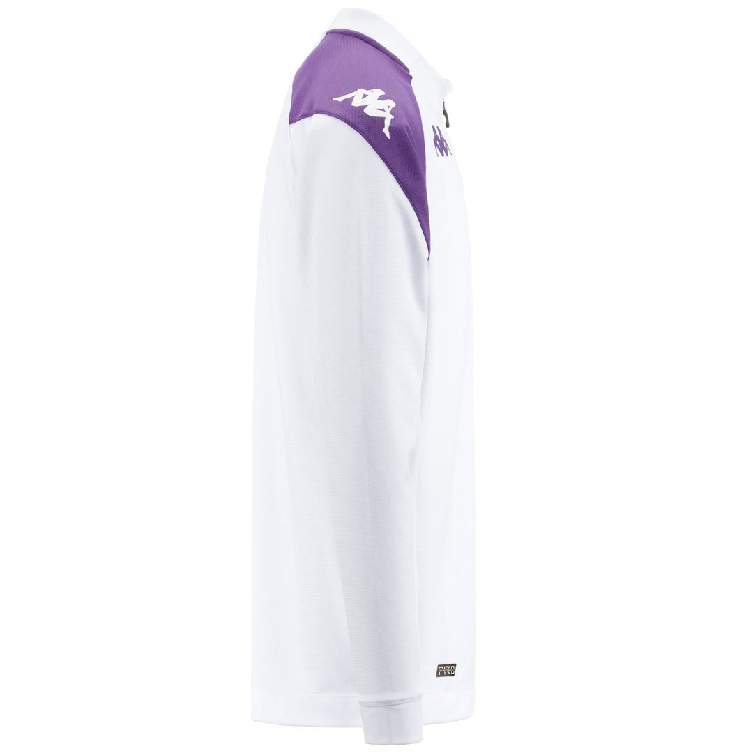 Fleece Man ABLAS PRO 7 VALLADOLID Jumper WHITE - BRIGHT VIOLET Dressed Front (jpg Rgb)	