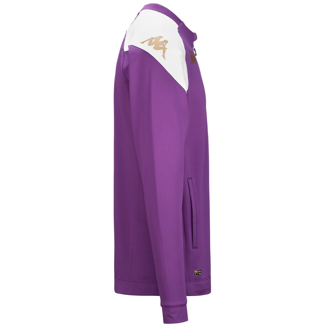 Fleece Man ARUN PRO 7 VALLADOLID Jacket BRIGHT VIOLET - WHITE Dressed Front (jpg Rgb)	