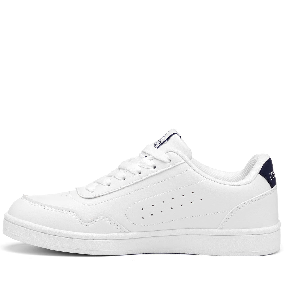 Sneakers Unisex LOGO GARRET Low Cut WHITE-BLUE MARINE Dressed Side (jpg Rgb)		