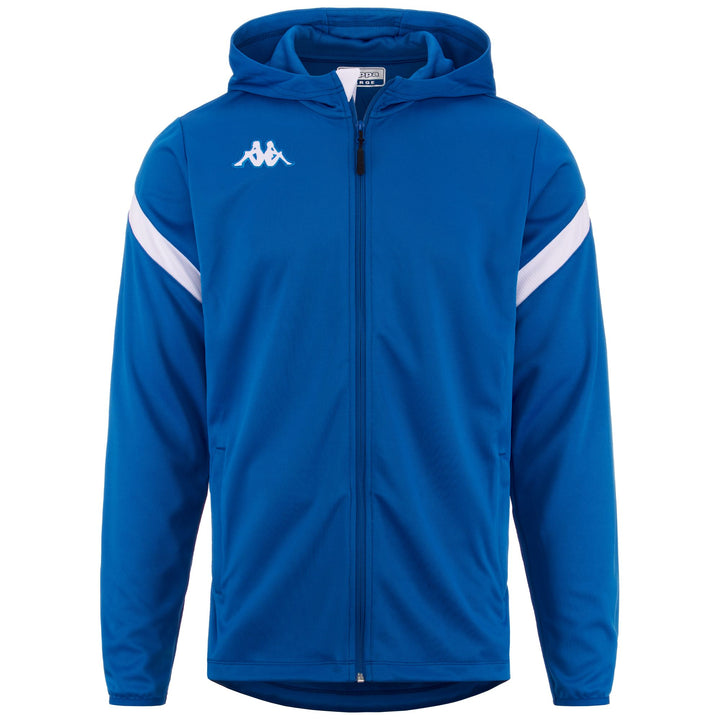 Fleece Man KAPPA4FOOTBALL DOLVE Hoodie Full Zip BLUE SAPPHIRE-WHITE Photo (jpg Rgb)			