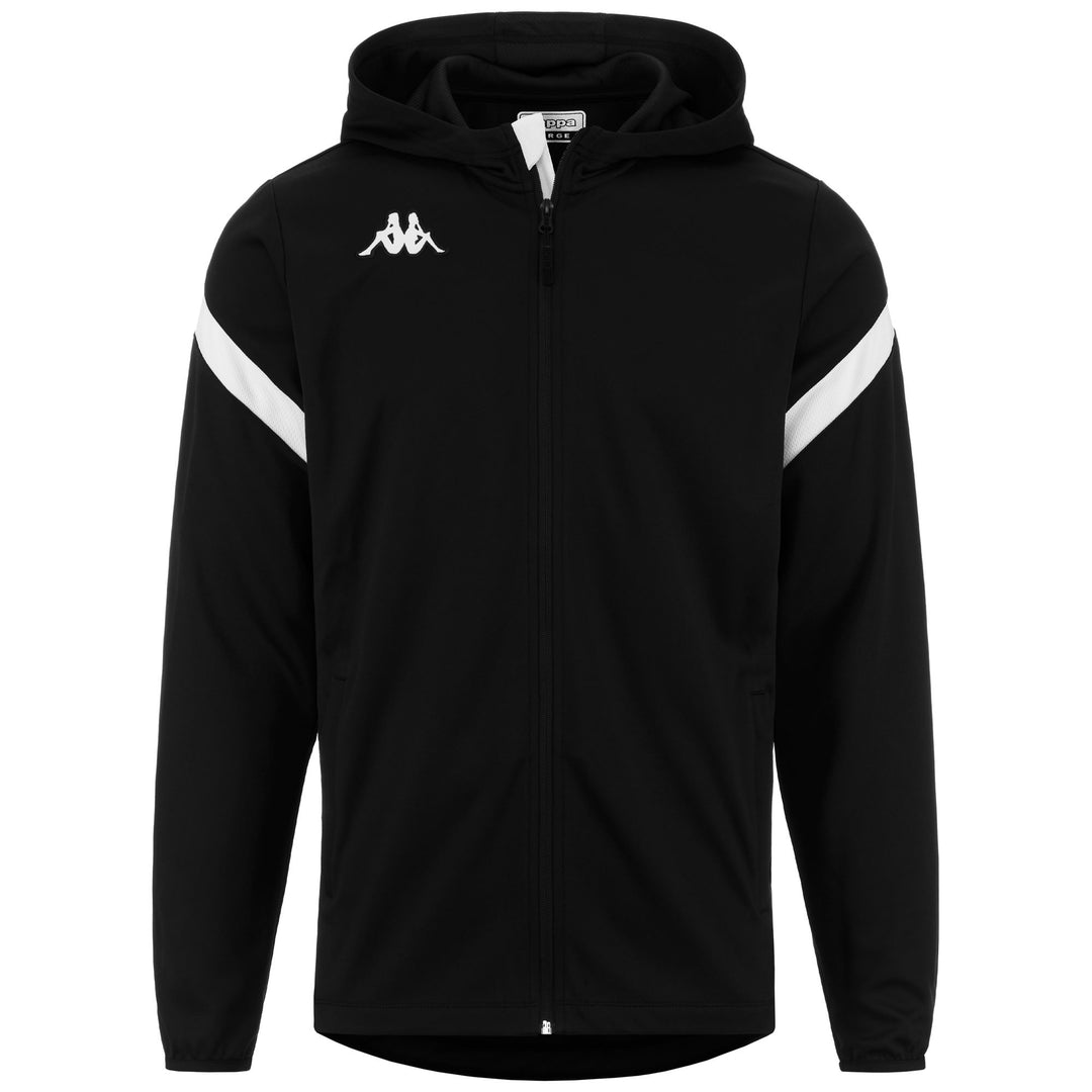 Fleece Man KAPPA4FOOTBALL DOLVE Hoodie Full Zip BLACK-WHITE Photo (jpg Rgb)			