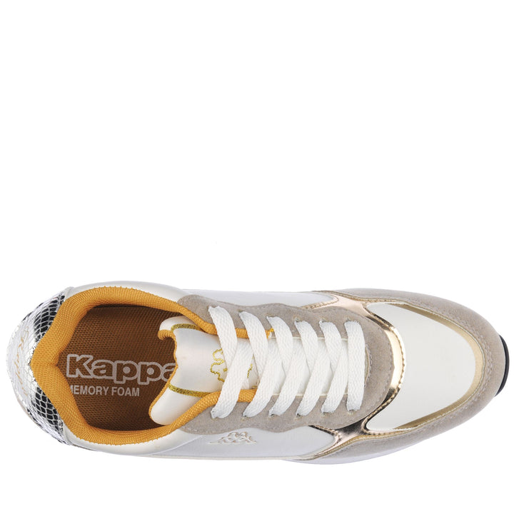 Sneakers Woman LOGO GEENA Low Cut WHITE-YELLOW GOLD Dressed Back (jpg Rgb)		