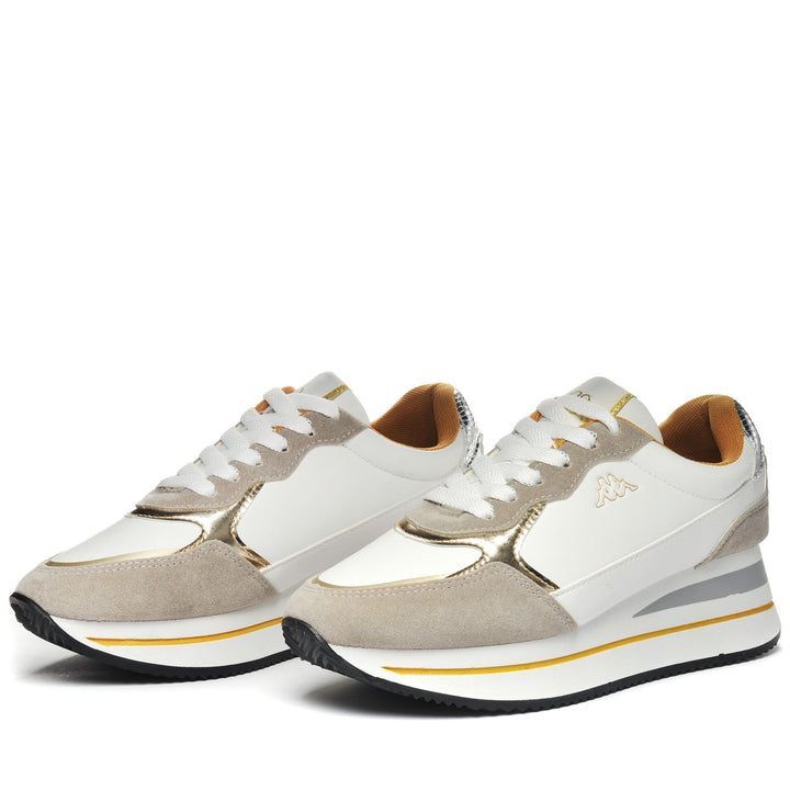 Sneakers Woman LOGO GEENA Low Cut WHITE-YELLOW GOLD Detail (jpg Rgb)			