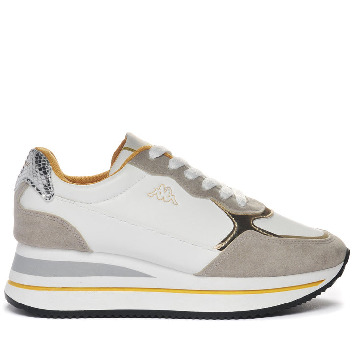 Sneakers Woman LOGO GEENA Low Cut WHITE-YELLOW GOLD Photo (jpg Rgb)			