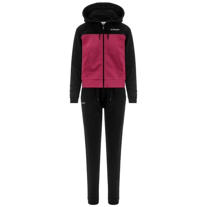 Sport Suits Woman LOGO FESA TRACKSUIT BLACK - FUCHSIA BRIGHT ROSE Photo (jpg Rgb)			