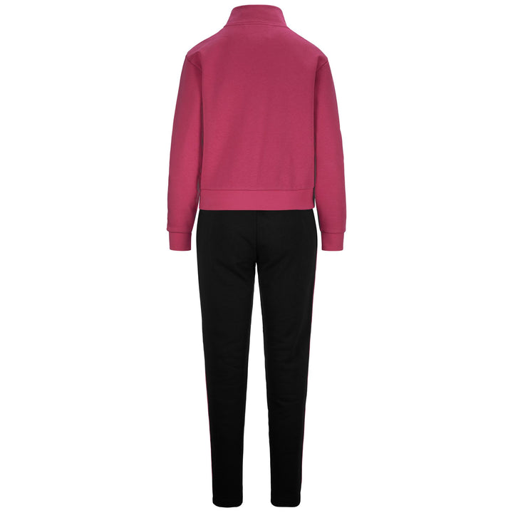 Sport Suits Woman LOGO FAMALI TRACKSUIT BLACK - FUCHSIA BRIGHT ROSE Dressed Side (jpg Rgb)		