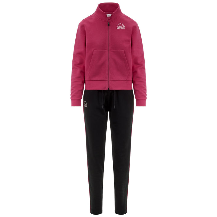 Sport Suits Woman LOGO FAMALI TRACKSUIT BLACK - FUCHSIA BRIGHT ROSE Photo (jpg Rgb)			