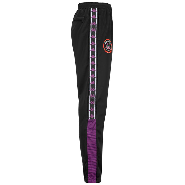 Pants Man AUTHENTIC JAYEN WARNER BROS Sport Trousers BLACK - VIOLET GRAPE Dressed Front (jpg Rgb)	