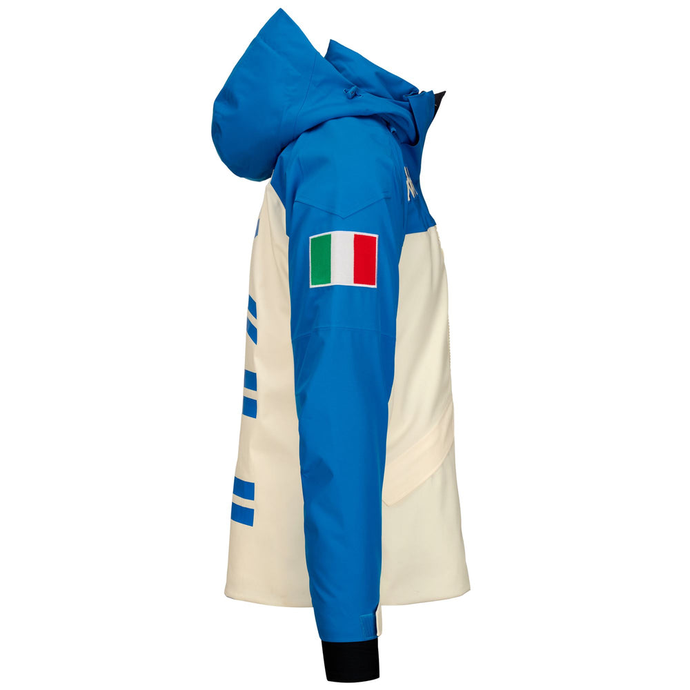 Jackets Woman 6CENTO 604FA ITA Mid WHITE COCONUT - BLUE BRILLIANT Dressed Front (jpg Rgb)	