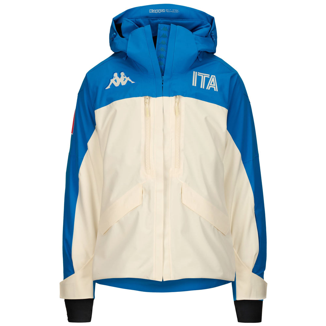 Jackets Woman 6CENTO 604FA ITA Mid WHITE COCONUT - BLUE BRILLIANT Photo (jpg Rgb)			