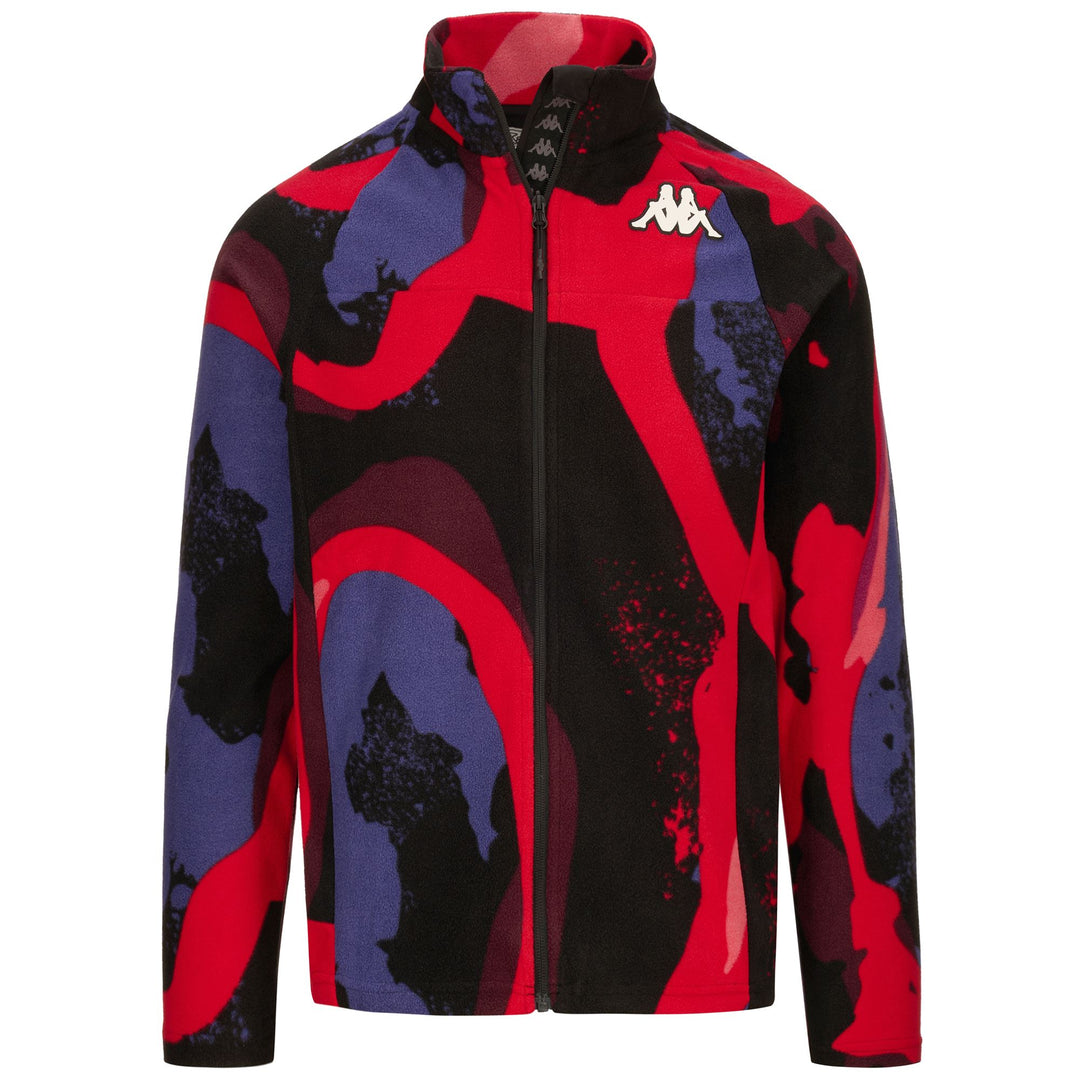 Fleece Unisex 8CENTO 818FZG Jacket RED HIBISCUS - BLUE SPECTRUM - BLACK Photo (jpg Rgb)			