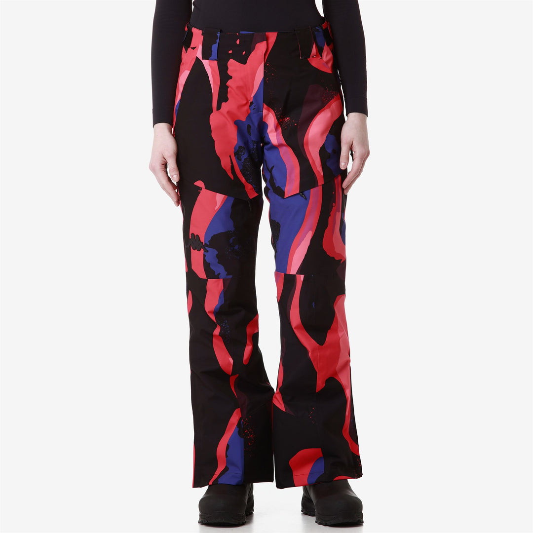 Pants Woman 8CENTO 834G Sport Trousers RED HIBISCUS - BLUE SPECTRUM - BLACK Detail (jpg Rgb)			