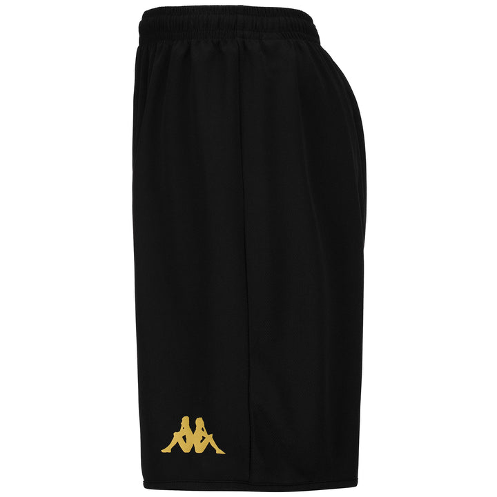 Shorts Man KAPPA4BASKET DUMPO Sport Shorts BLACK-GOLD Dressed Front (jpg Rgb)	