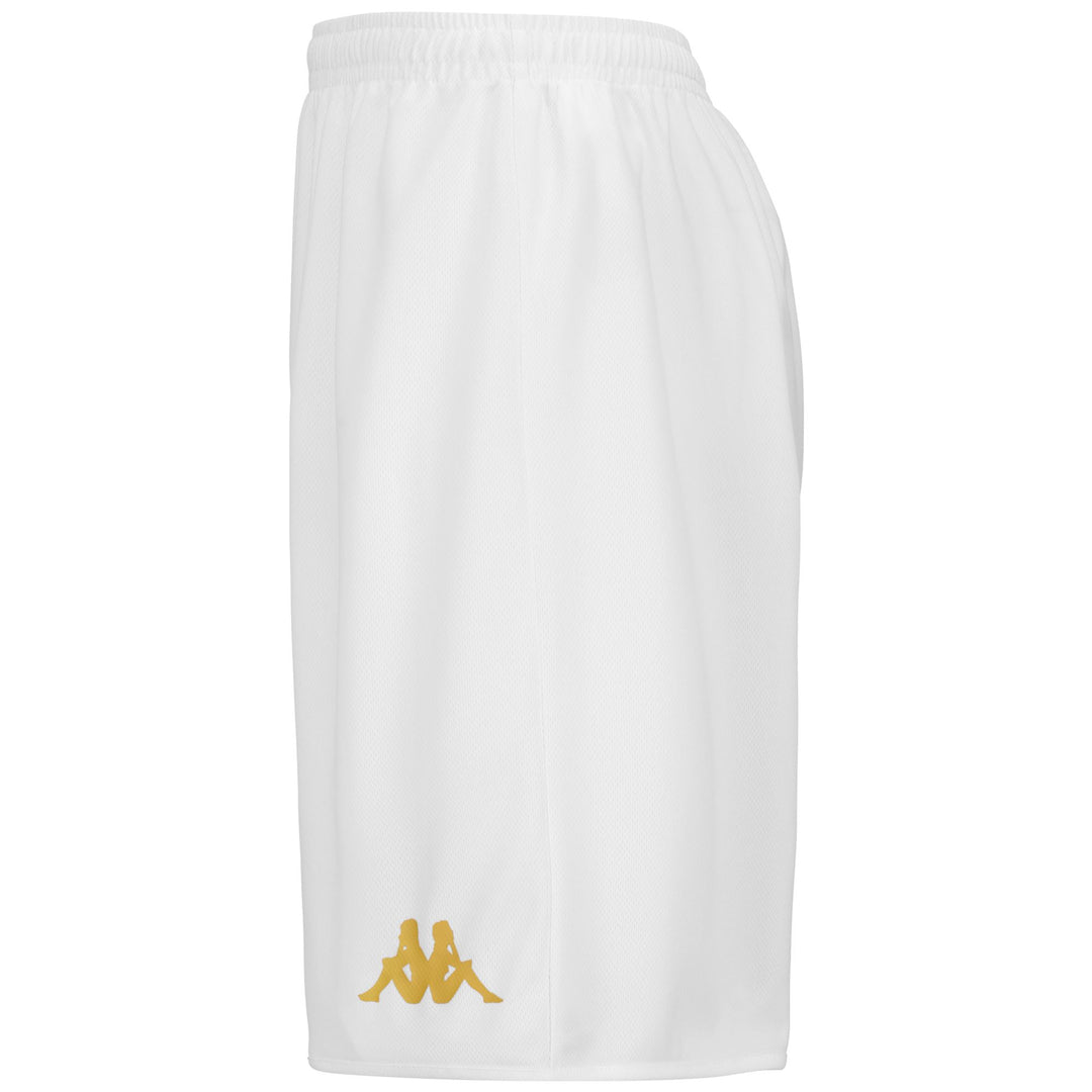 Shorts Man KAPPA4BASKET DUMPO Sport Shorts WHITE-GOLD Dressed Front (jpg Rgb)	