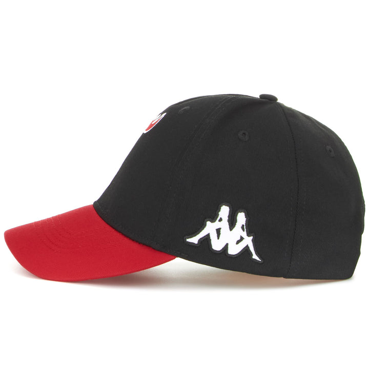 Headwear Man ARITROS BARI Cap BLACK-WHITE-RED Dressed Front (jpg Rgb)	