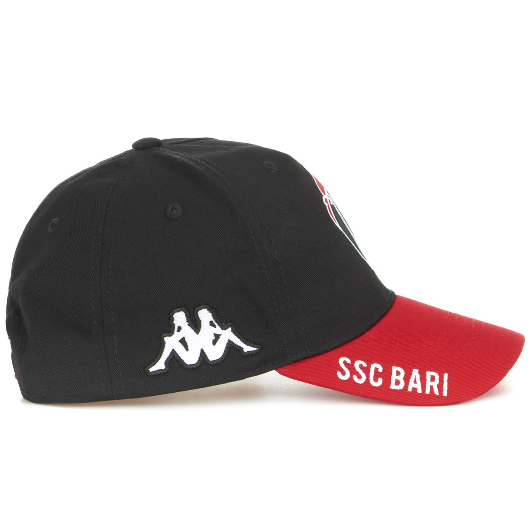 Headwear Man ARITROS BARI Cap BLACK-WHITE-RED Dressed Back (jpg Rgb)		