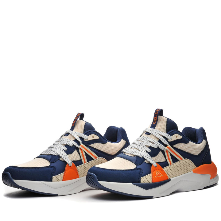 Sneakers Man LOGO HOLBORN Low Cut BLUE INSIGNIA - BEIGE ECRU - ORANGE POPSICLE Detail (jpg Rgb)			