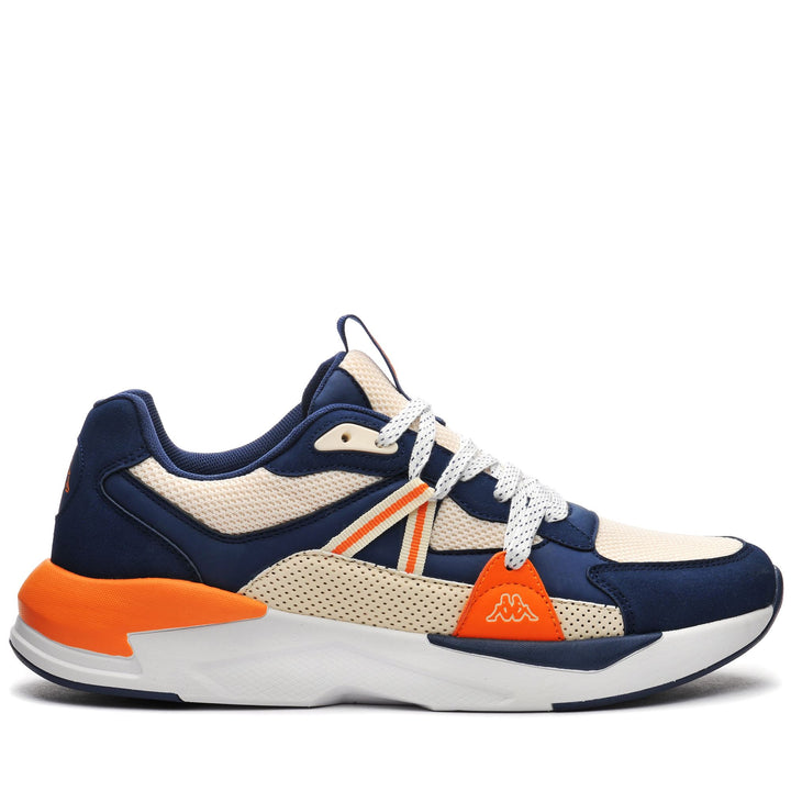 Sneakers Man LOGO HOLBORN Low Cut BLUE INSIGNIA - BEIGE ECRU - ORANGE POPSICLE Photo (jpg Rgb)			