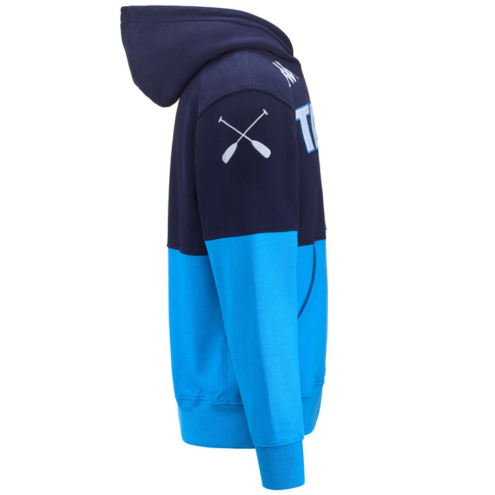 Fleece Unisex HOOD ITALIA FICK Jumper BLUE MARINE-AZURE Dressed Front (jpg Rgb)	