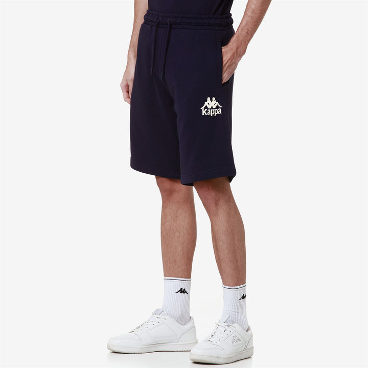 Shorts Man AUTHENTIC UPPSALA 2 Sport  Shorts BLUE MARINE - WHITE ANTIQUE Dressed Front Double		