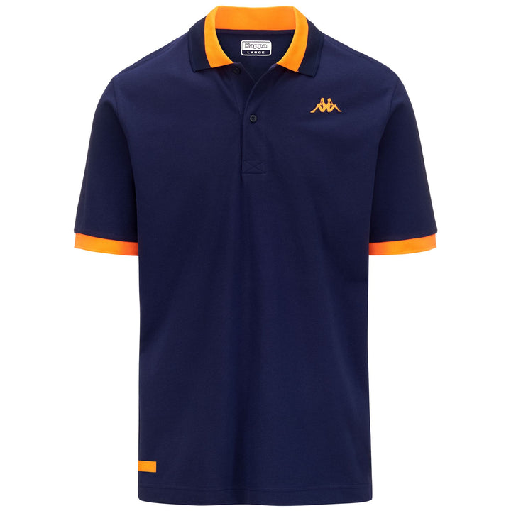 Polo Shirts Man LOGO NEON Polo BLUE MARINE - NEON ORANGE Photo (jpg Rgb)			