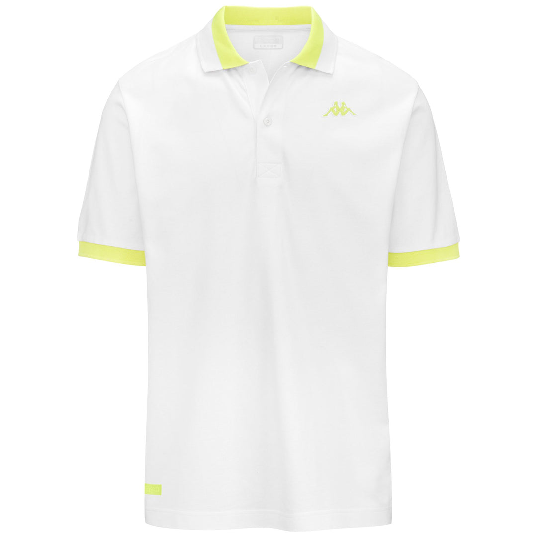 Polo Shirts Man LOGO NEON Polo WHITE - NEON YELLOW Photo (jpg Rgb)			