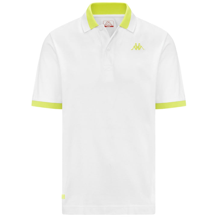 Polo Shirts Man LOGO NEON Polo WHITE - NEON YELLOW Photo (jpg Rgb)			