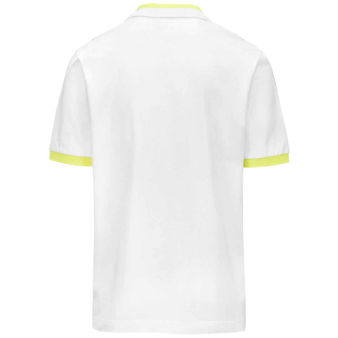 Polo Shirts Man LOGO NEON Polo WHITE - NEON YELLOW Dressed Side (jpg Rgb)		