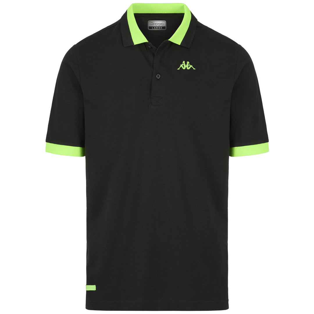 Polo Shirts Man LOGO NEON Polo BLACK - NEON GREEN Photo (jpg Rgb)			