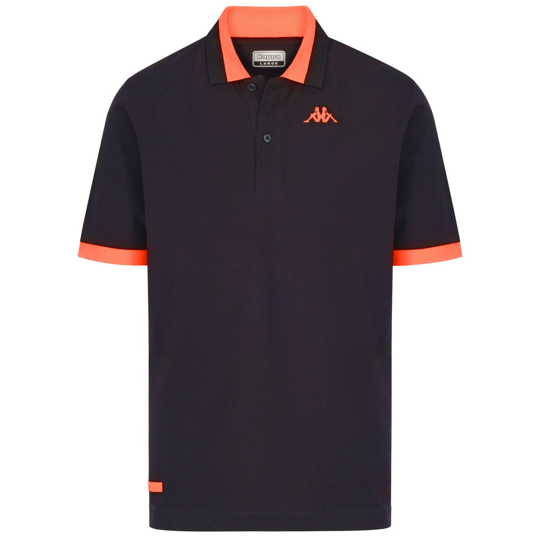 Polo Shirts Man LOGO NEON Polo BLACK - NEON ORANGE Photo (jpg Rgb)			