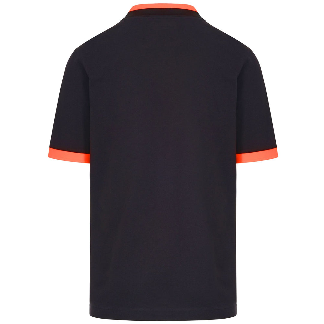 Polo Shirts Man LOGO NEON Polo BLACK - NEON ORANGE Dressed Side (jpg Rgb)		